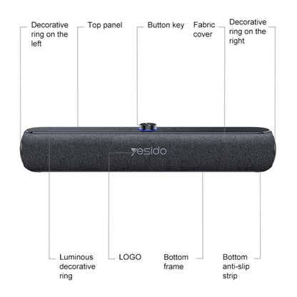 Enceinte Bluetooth Yesido YSW42, 20W, Noire