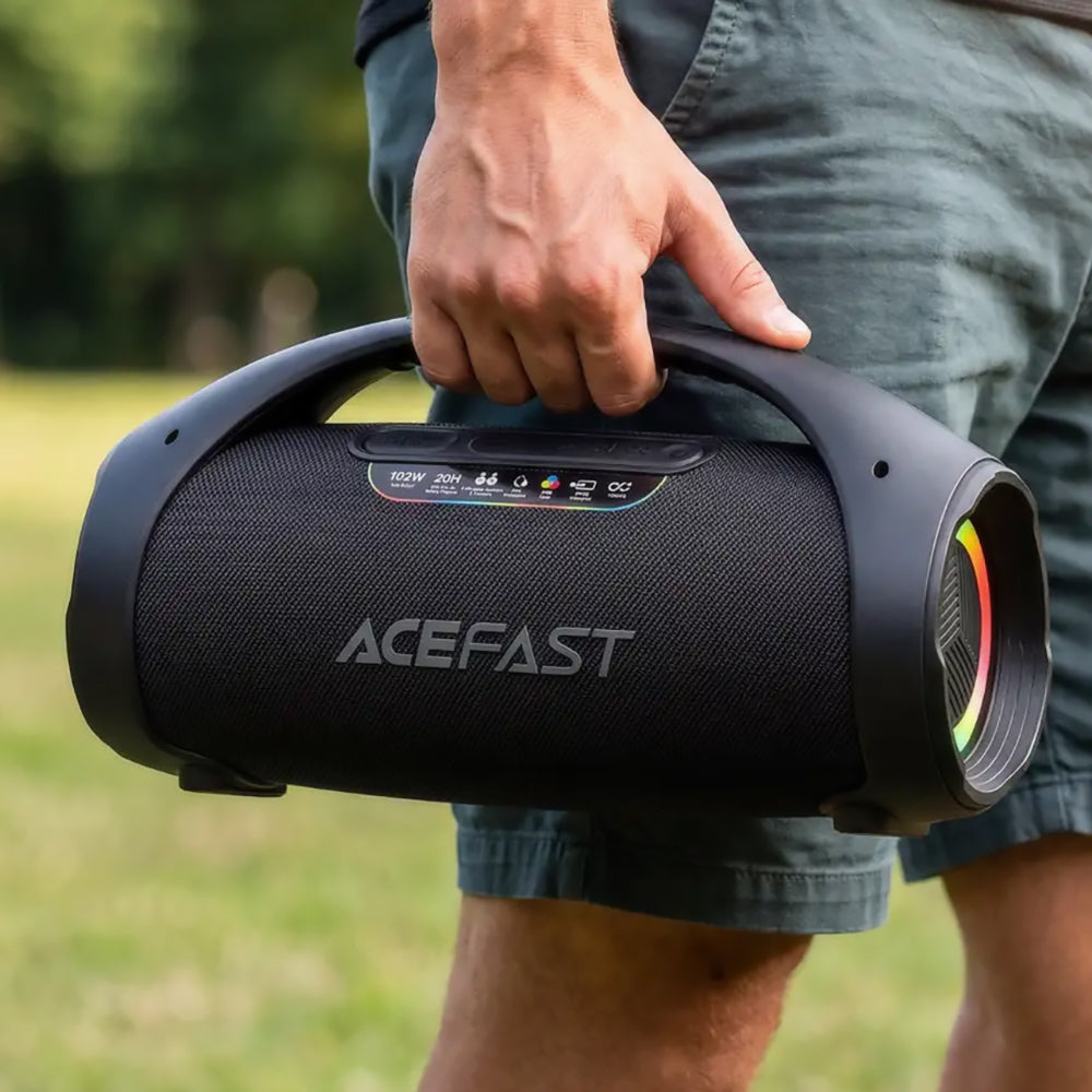 Enceinte Bluetooth Portable Acefast K11 Pro, 102W, RGB, TWS, Étanche, Noire