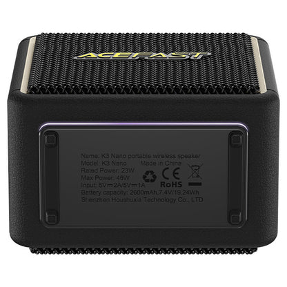 Tragbarer Bluetooth-Lautsprecher Acefast K3 Nano, 1 x 30W - 1 x 16W, RGB, wasserdicht, Schwarz