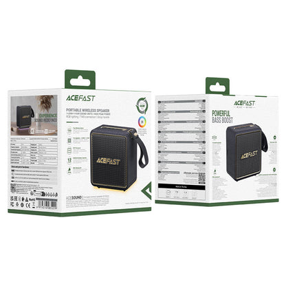 Tragbarer Bluetooth-Lautsprecher Acefast K3 Nano, 1 x 30W - 1 x 16W, RGB, wasserdicht, Schwarz