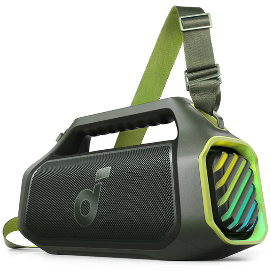 Tragbarer Bluetooth-Lautsprecher Anker SoundCore Boom 2 Plus, 140W, TWS, RGB, wasserdicht, grün, wiederverpackt A3134061