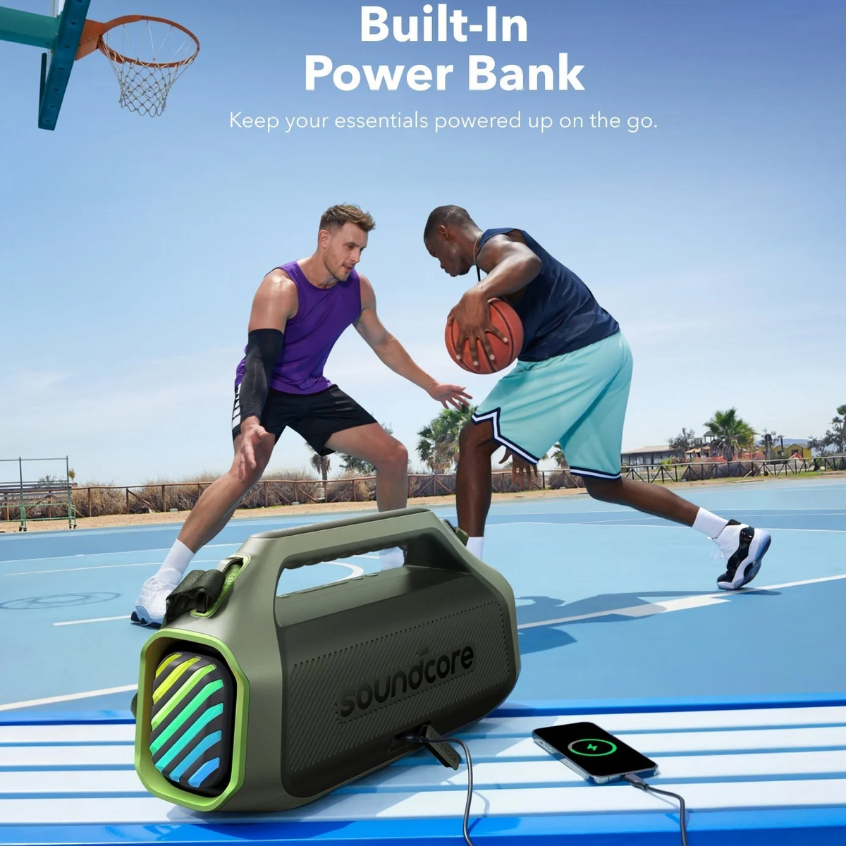 Enceinte Portable Bluetooth Anker SoundCore Boom 2 Plus, 140W, TWS, RGB, Étanche, Verte, Reconditionnée A3134061
