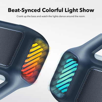 Enceinte Portable Bluetooth Anker SoundCore Boom 2, 80W, TWS, RGB, Étanche, Bleue A3138031