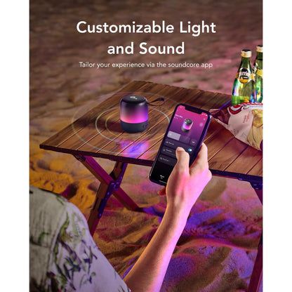 Tragbarer Bluetooth-Lautsprecher Anker SoundCore Glow Mini, 8 W, RGB, wasserdicht, schwarz A3136G11 