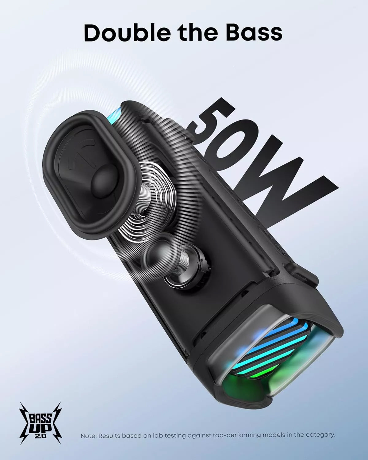 Enceinte Portable Bluetooth Anker SoundCore Boom 3i, 50W, RGB, Étanche, Noire D5100010