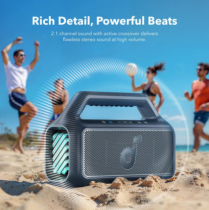 Enceinte Portable Bluetooth Anker SoundCore Boom 2, 80W, TWS, RGB, Étanche, Bleue A3138031