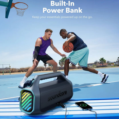 Tragbarer Bluetooth-Lautsprecher Anker Soundcore Boom 2 Plus, 140 W, RGB, wasserdicht, blau A3134031 