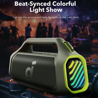 Enceinte Portable Bluetooth Anker SoundCore Boom 2 Plus, 140W, TWS, RGB, Étanche, Verte, Reconditionnée A3134061