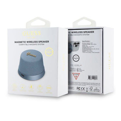 Tragbarer Bluetooth-Lautsprecher Guess Stand Magnetic Script Metal, 3W, Blau