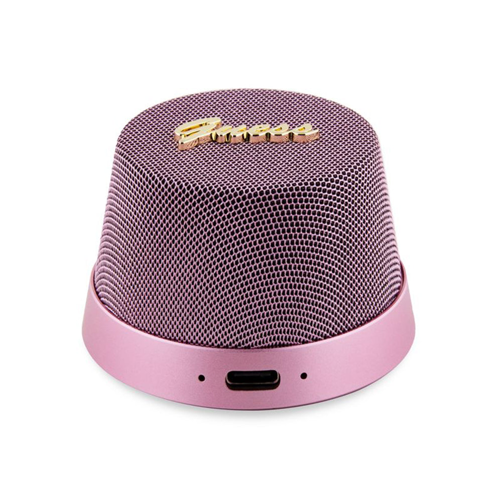 Tragbarer Bluetooth-Lautsprecher Guess Stand Magnetic Script Metal, 3W, Rosa