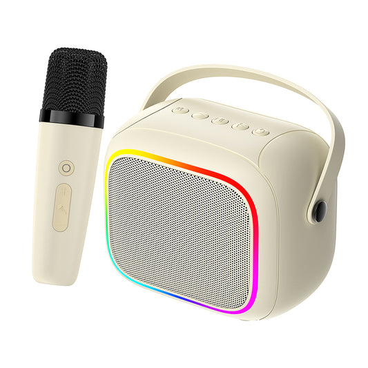 Tragbarer Bluetooth-Lautsprecher HAVIT SK818BT Karaoke, 5W, RGB, wasserdicht, Beige