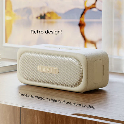 Enceinte Bluetooth HAVIT SK905BT, 20W, Étanche, Beige