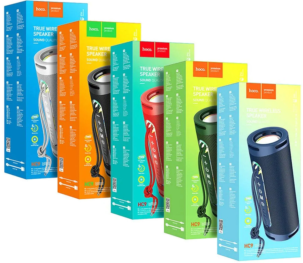 Enceinte Portable Bluetooth HOCO HC9 Dazzling Pulse Sports, 10W, TWS, RGB, Bleue