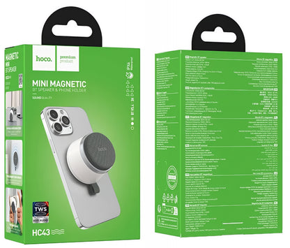 Enceinte Portable Bluetooth HOCO HC43 Mini Magnétique, 8W, TWS, Blanche