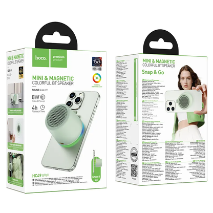 Tragbarer Bluetooth-Lautsprecher HOCO HC49 Mini Magnetic, 8W, TWS, Grün