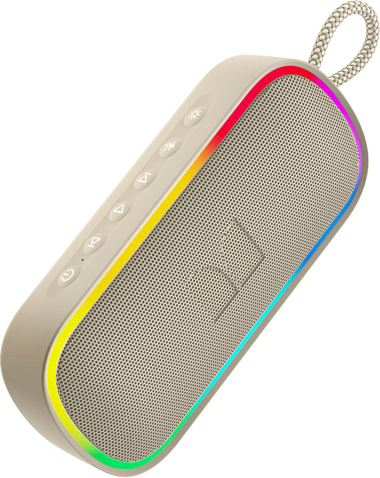 Monster S150 Plus Portable Bluetooth Speaker, 40W, TWS, RGB, Waterproof, Light Cream