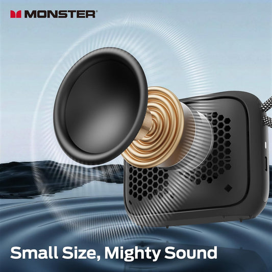 Monster S520 Portable Bluetooth Speaker, 5W, TWS, RGB, Waterproof, Black