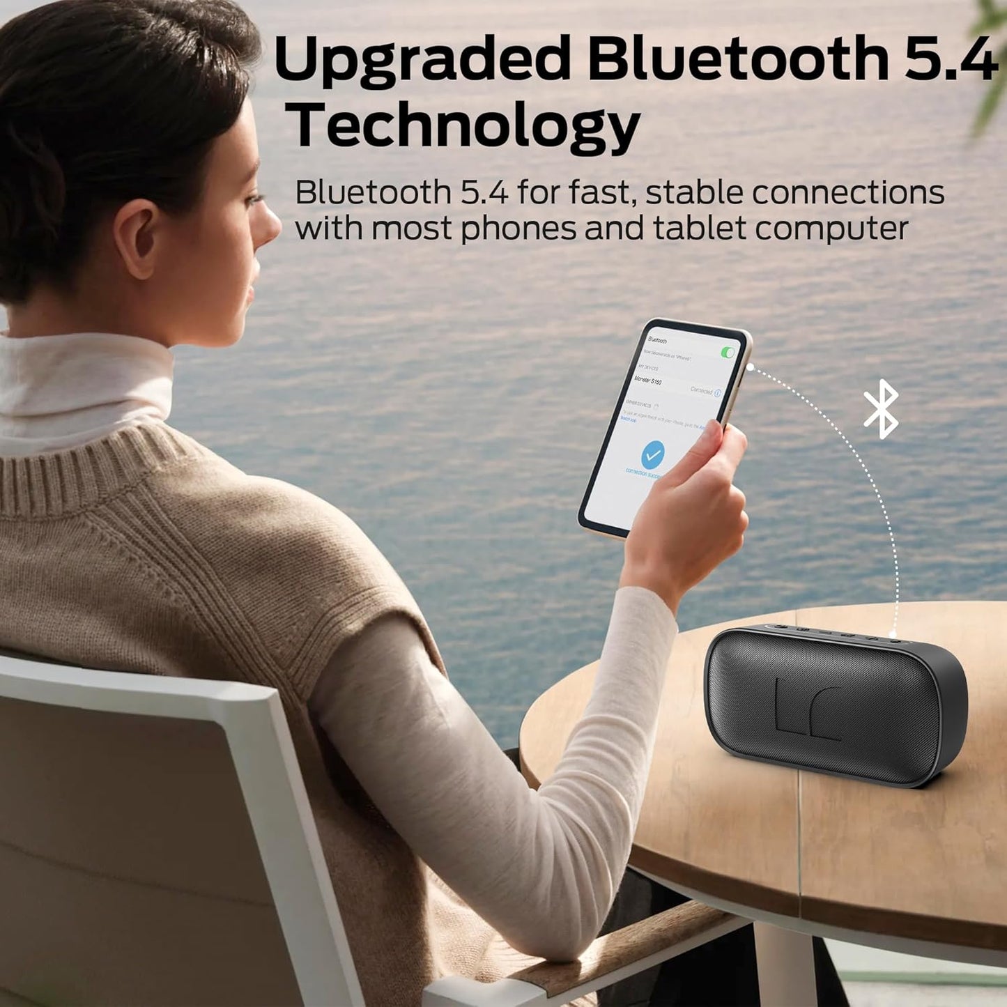 Enceinte Bluetooth Portable Monster S150, 14W, TWS, RGB, Étanche, Noire