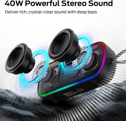 Enceinte Portable Bluetooth Monster S150 Plus, 40W, TWS, RGB, Étanche, Noire