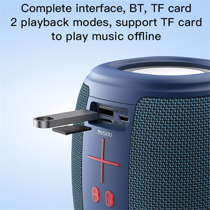 Tragbarer Bluetooth-Lautsprecher Yesido YSW14, 5W, RGB, Blau