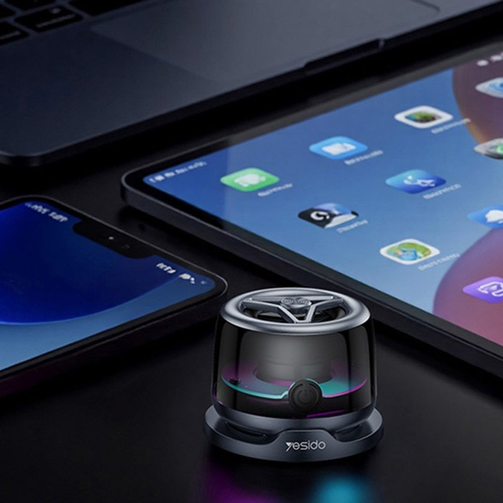 Tragbarer Bluetooth-Lautsprecher Yesido YSW32, 3W, RGB, Schwarz