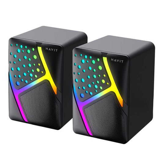 Gaming-Lautsprecher HAVIT SK763, 2 x 3W, RGB, USB-A, Schwarz