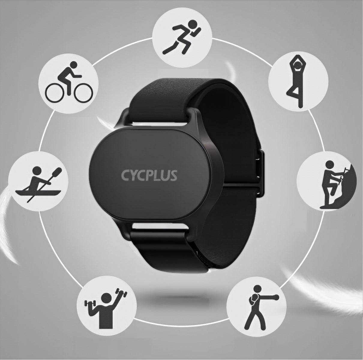 Bracelet de Surveillance du Rythme Cardiaque Cycplus H1, Noir