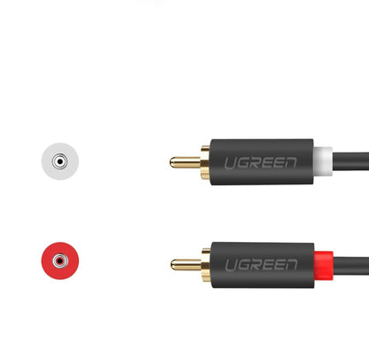 Câble Audio UGREEN AV104, 2 x RCA - 2 x RCA, 5m, Noir