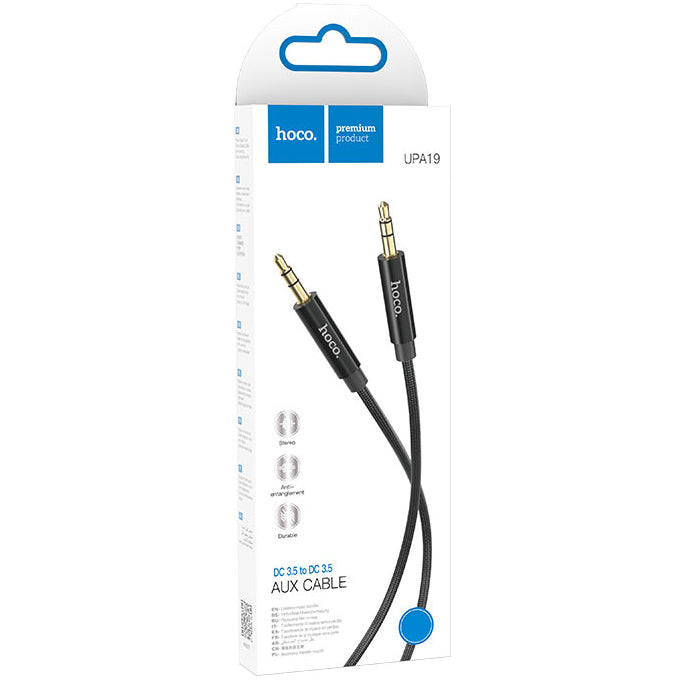 Câble Audio 3.5mm - 3.5mm HOCO UPA19, 2m, Noir
