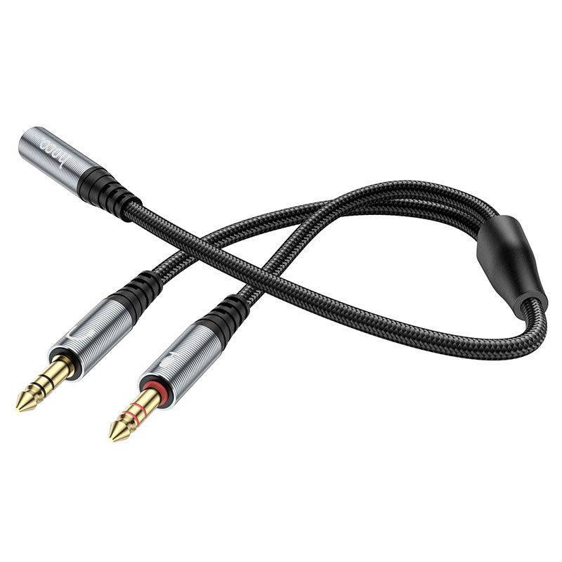 Audio Adapter 3.5mm - 2 x 3.5mm HOCO UPA21, 0.25m, Black