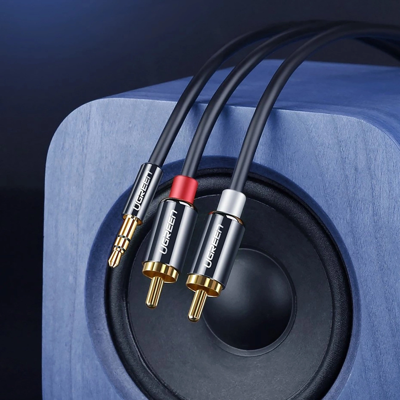 Câble Audio 3.5mm - 2 x RCA UGREEN AV116, 1m, Noir