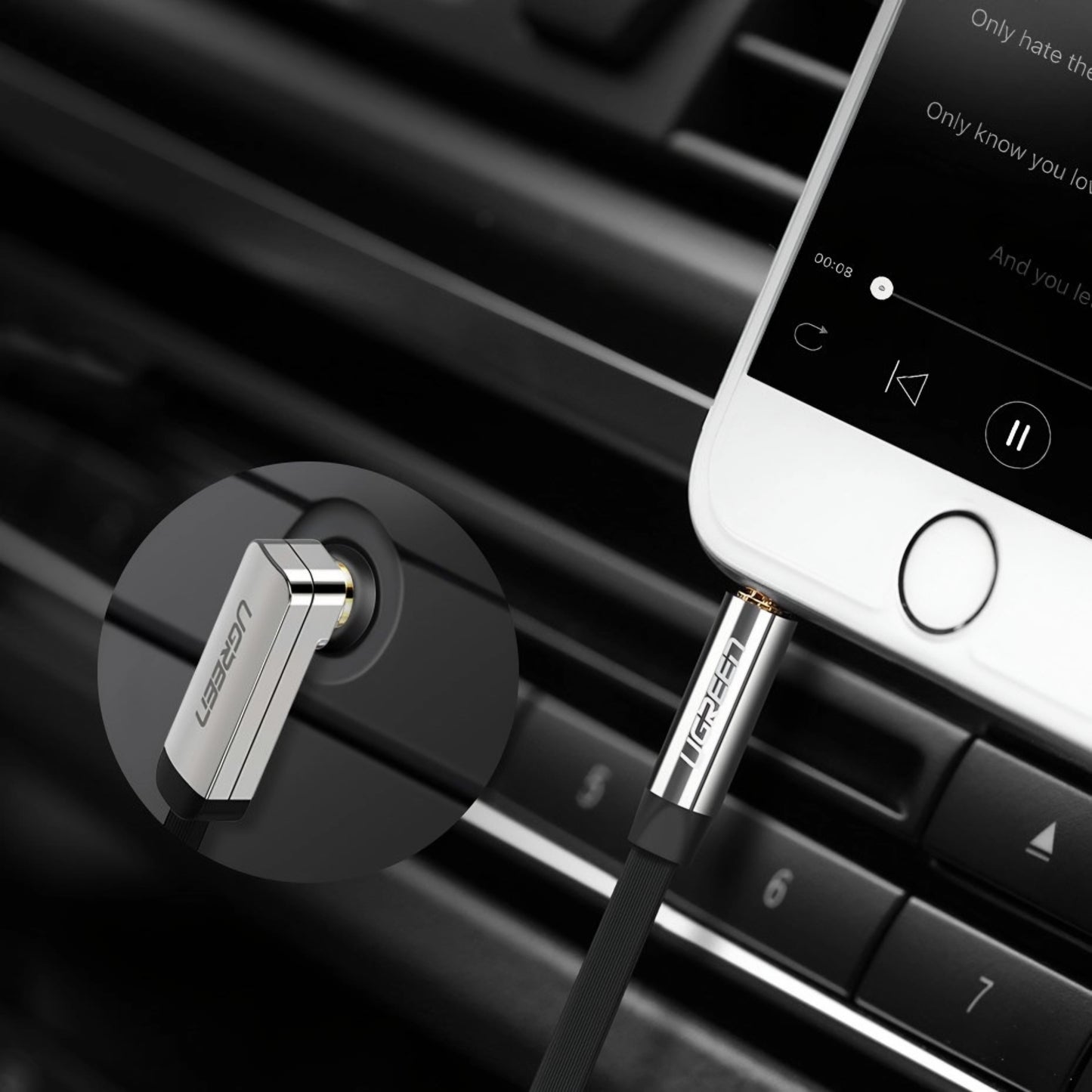 Audio Kabel 3.5mm - 3.5mm UGREEN AV119 Angled, 1.5m, Schwarz