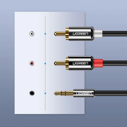Câble Audio 3.5mm - 2 x RCA UGREEN AV116, 1m, Noir