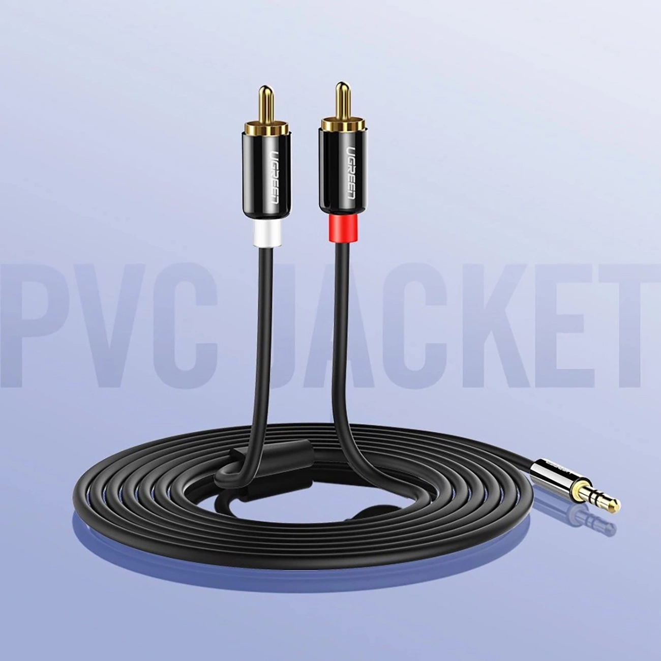 Câble Audio 3.5mm - 2 x RCA UGREEN AV116, 1m, Noir