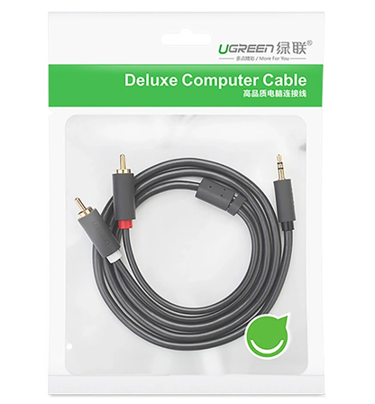 Câble Audio 3.5mm - 2 x RCA UGREEN AV102, 2m, Noir