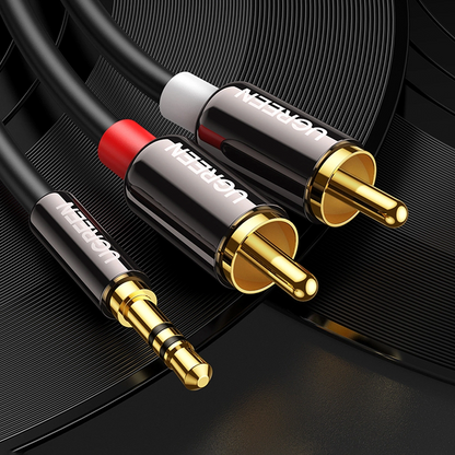 Câble Audio 3.5mm - 2 x RCA UGREEN AV116, 1m, Noir