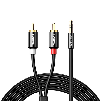 Câble Audio 3.5mm - 2 x RCA UGREEN AV116, 1m, Noir