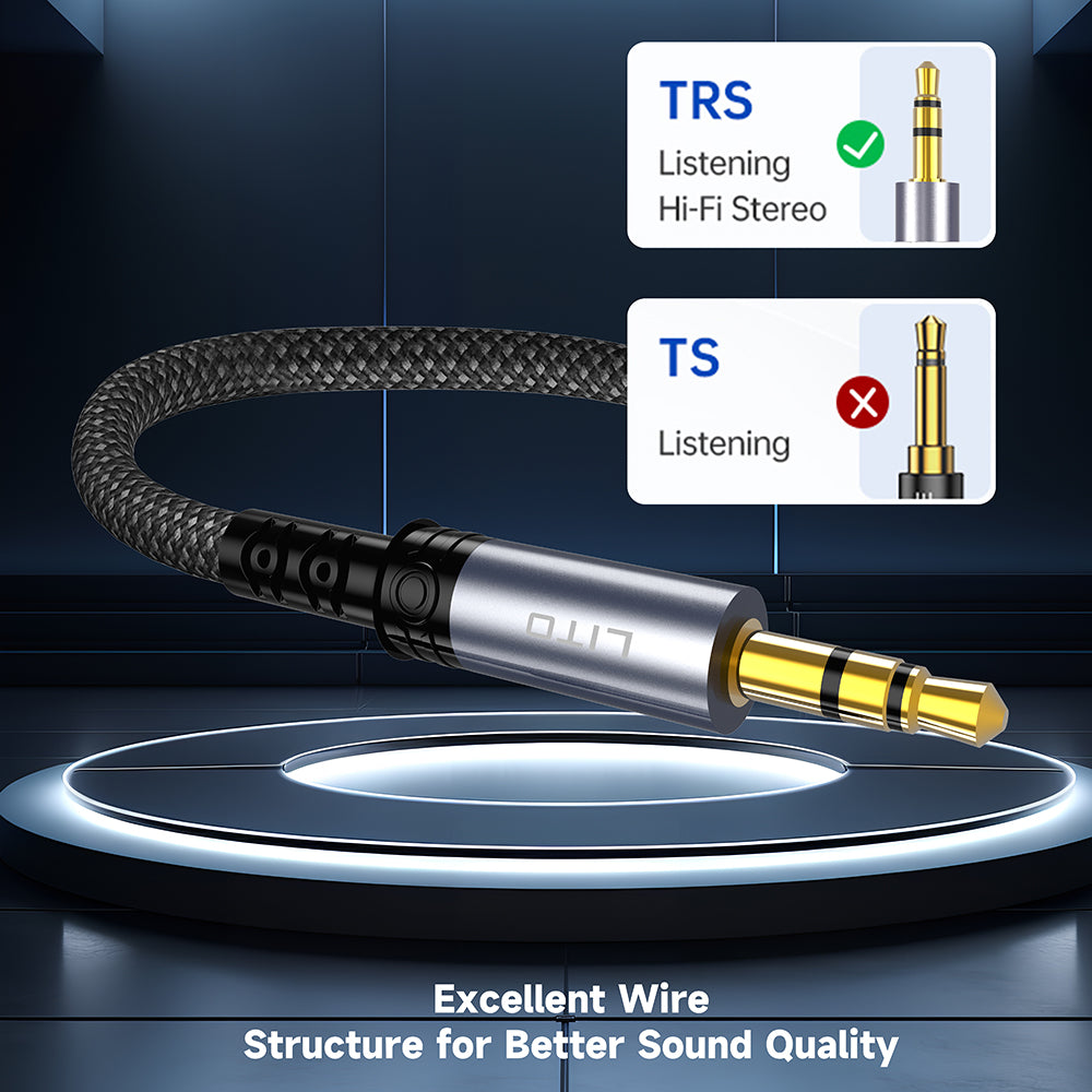 Câble Audio 3.5mm - 3.5mm Lito LA01D, 1m, Noir