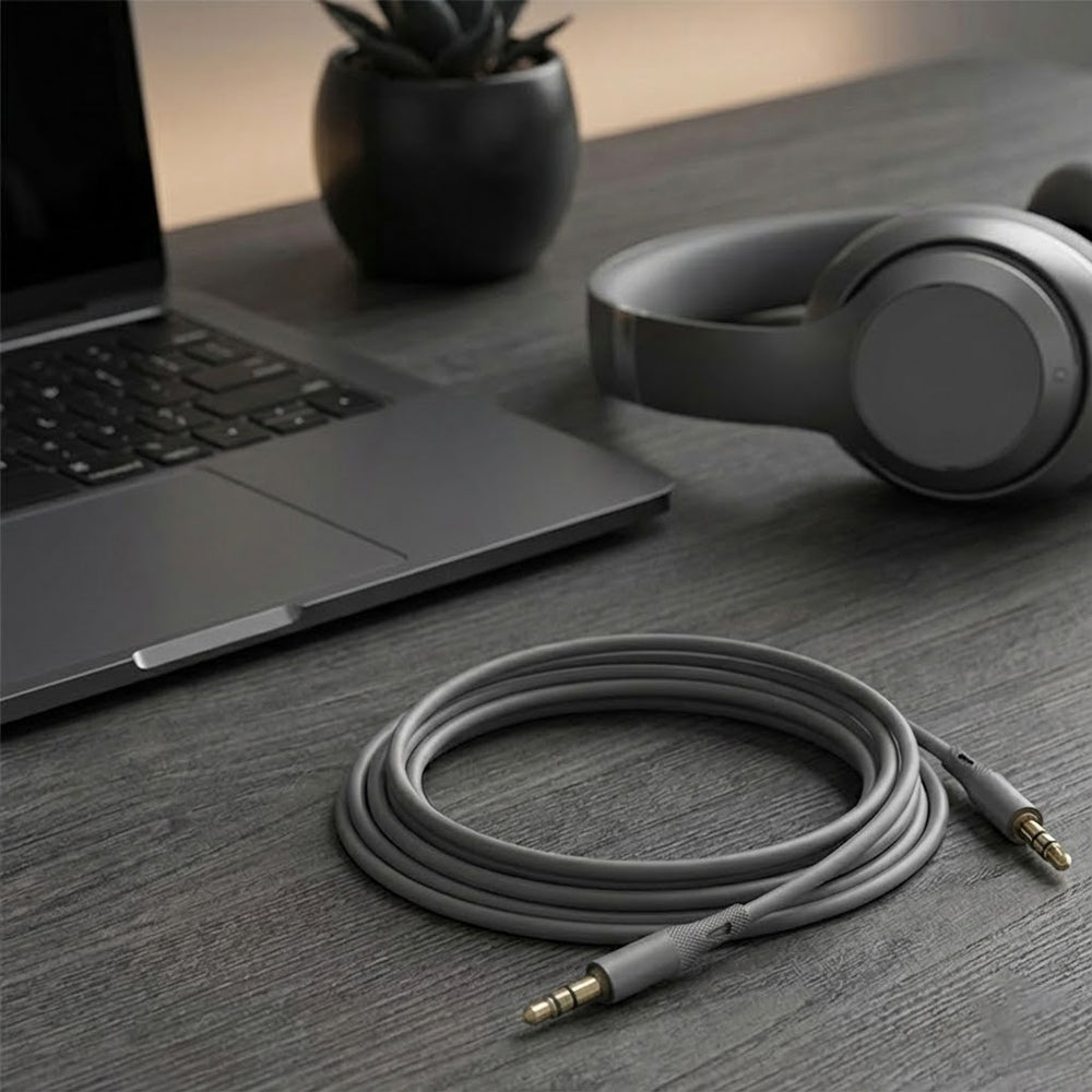 Câble Audio 3.5mm - 3.5mm Techsuit AC3 SoundFlex, 1m, Gris