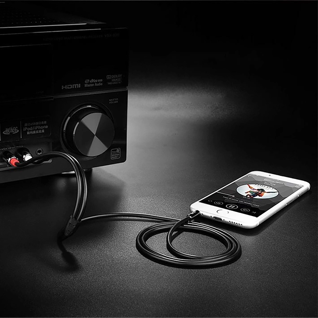 Câble Audio 3.5mm - 2 x RCA UGREEN AV116, 1m, Noir