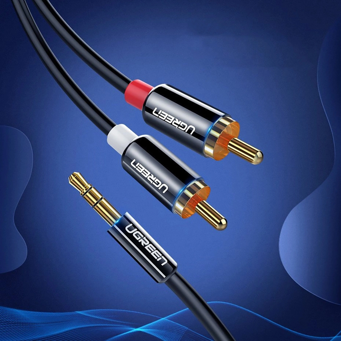 Câble Audio 3.5mm - 2 x RCA UGREEN AV116, 1m, Noir