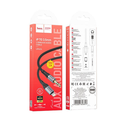 Audio-Kabel Lightning - 3,5mm HOCO UPA26, 1m, Schwarz