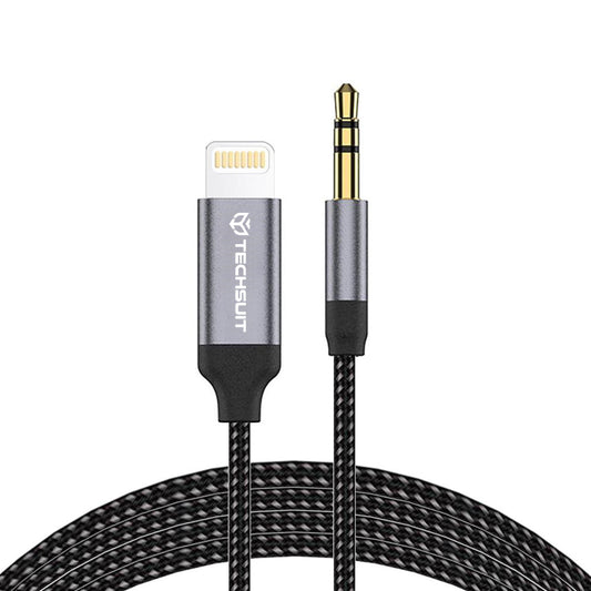 Câble Audio Lightning - 3.5mm Techsuit AC10 SoundShell, 1.5m, Gris