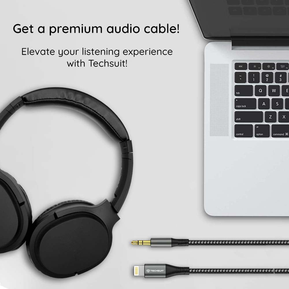 Câble Audio Lightning - 3.5mm Techsuit AC17 NexaSound, 1m, Gris