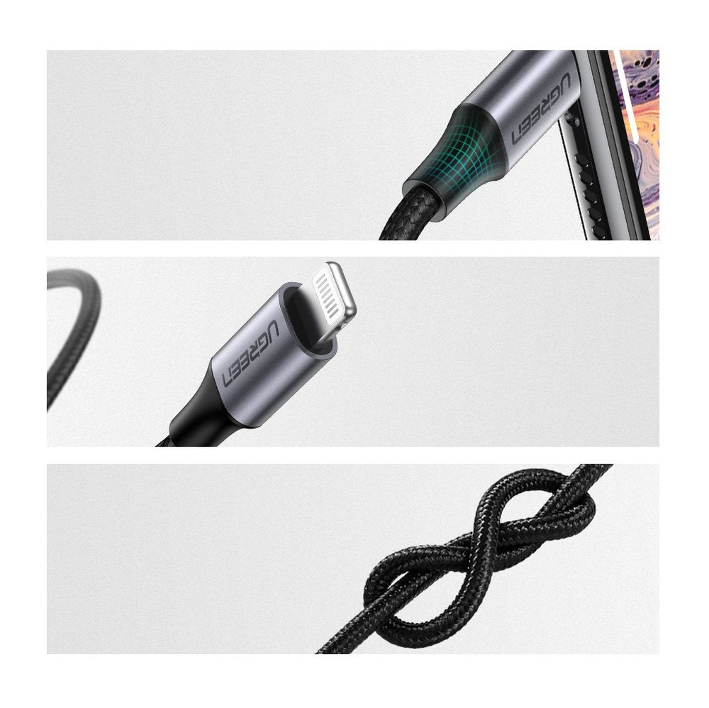 Câble Audio Lightning - 3.5mm UGREEN US315 (70509), 1m, Noir