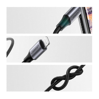 Câble Audio Lightning - 3.5mm UGREEN US315 (70509), 1m, Noir