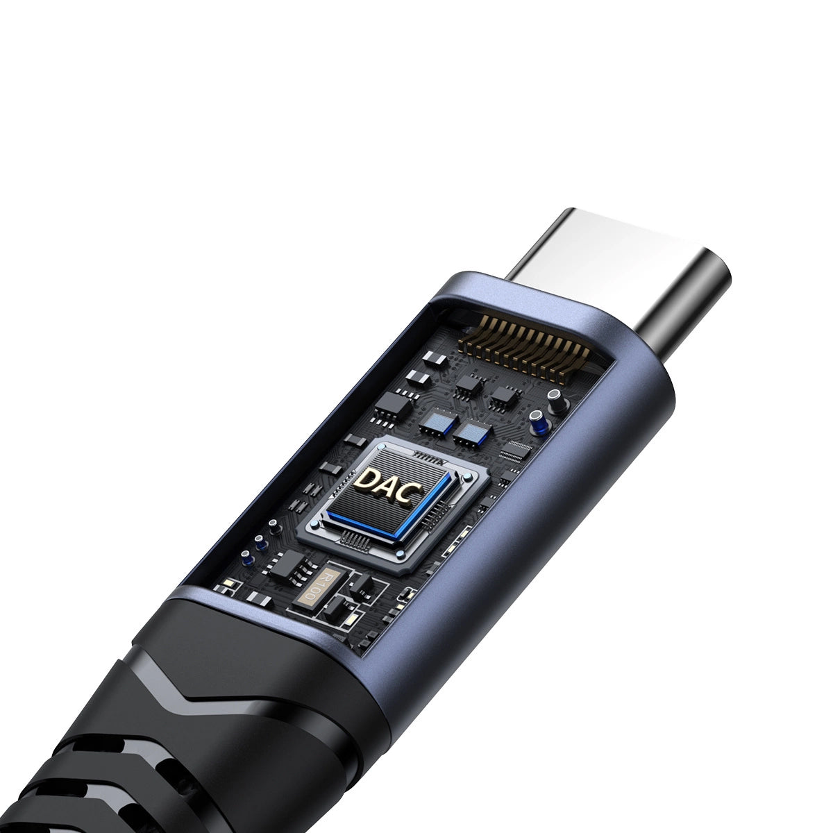 Audio-Kabel USB-C - 3,5 mm / USB-C Joyroom SY-C02, 0,14 m, Schwarz
