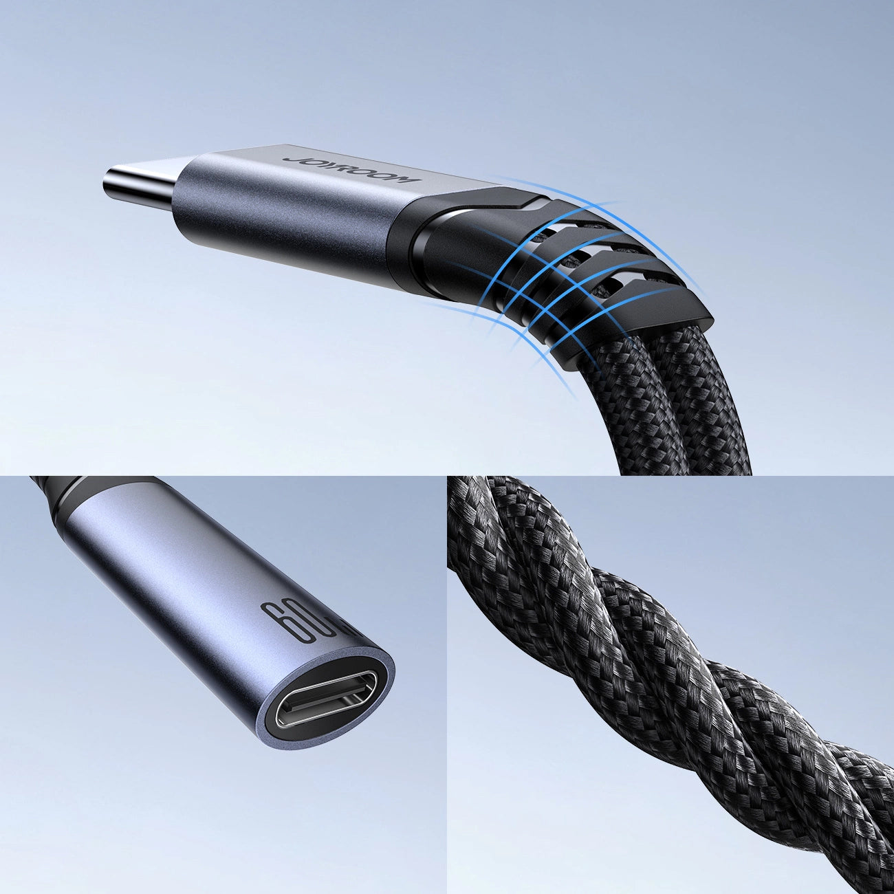 Audio-Kabel USB-C - 3,5 mm / USB-C Joyroom SY-C02, 0,14 m, Schwarz