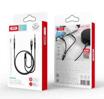 Audio-Kabel USB-C / 3.5mm - 3.5mm XO Design NB178B, 1m, Schwarz