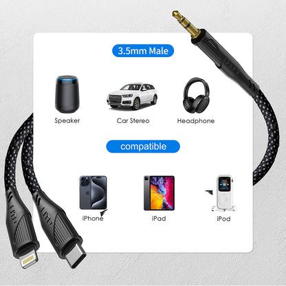 Audio-Kabel USB-C - 3,5mm Lito LA02, 1m, Schwarz